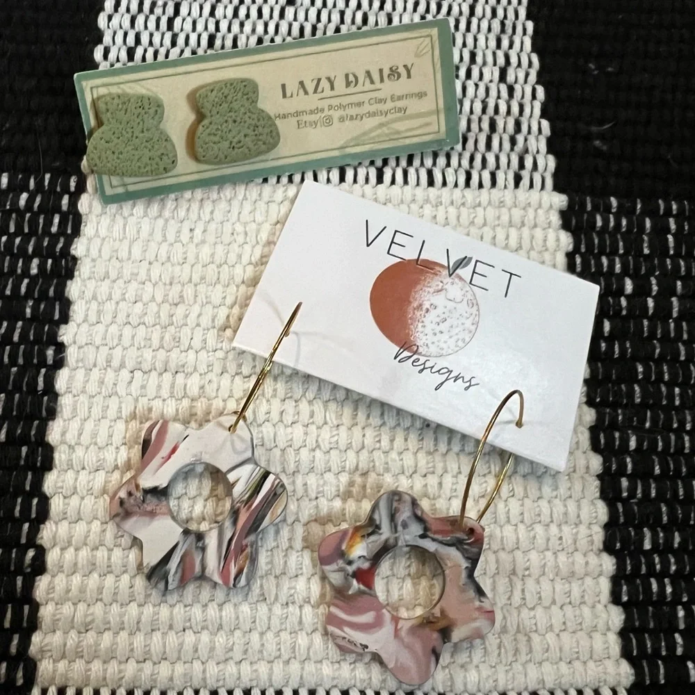 Polymer Clay Earring Set, Artisan Small Business, Handmade / Hand Crafted